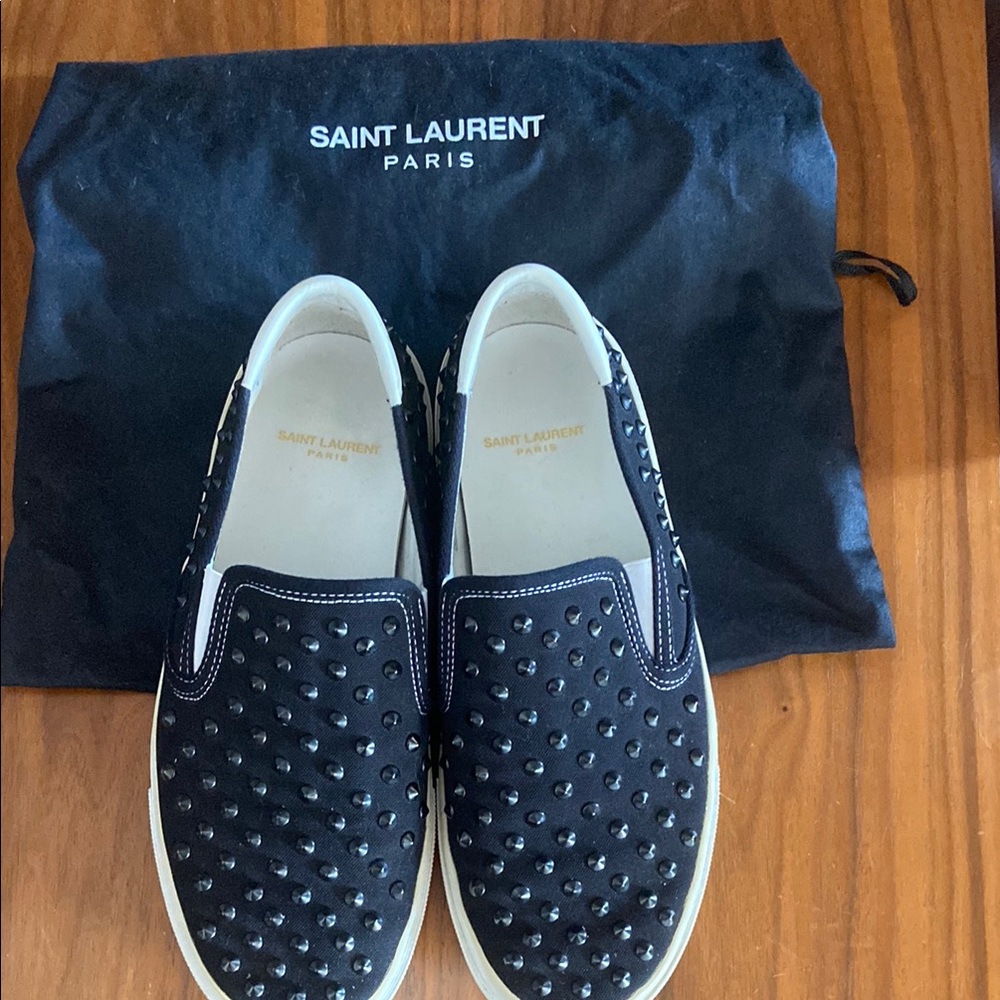 Saint Laurent Black Slip-On Loafers
